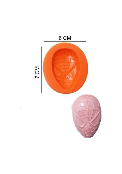Şeker Hamur Kalıbı Silikon Örümcek Adam Maske 6 7 Cm