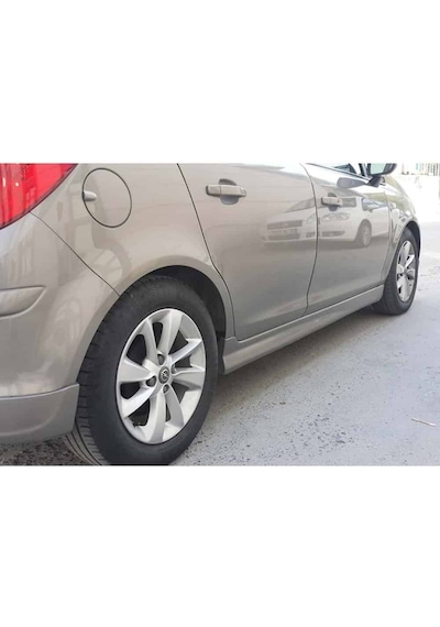 Opel Corsa D Opc Yan Marşpiyel Seti Plastik 2 Adet Mat Siyah 2006 - 2014 Karlık+ek+bodykit