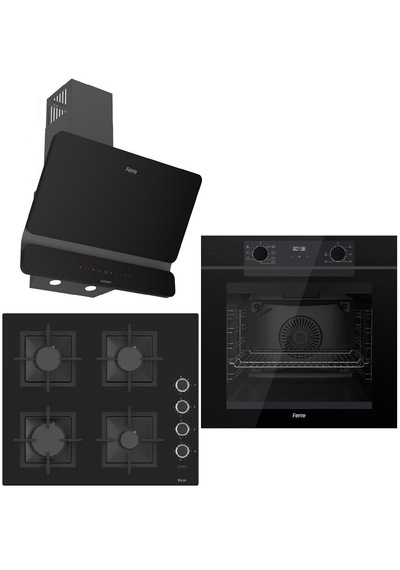 Ferre Fryart QEP63CS - SC205-FA - D080-SA Ankastre Set Siyah