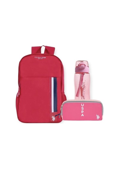 U.s. Polo Assn. Sırt Çantası + U.s. Polo Assn. Kalem Çantası - Suluk + Matara 5 Pembe