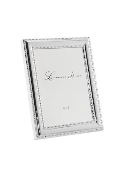 510745 Metal Resim Çerçevesi Gümüş Tabakalı Hassas Boncuklu, 10,5 X 13,7 Cm