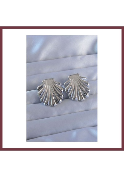 Storeşahin 316l Çelik Gümüş Renk İstiridye Model Küpe Shn0720