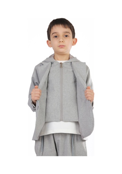 Xo Kids Erkek Çocuk 3lü Alt Üst Takım 6-9 Yaş 13216 Gri