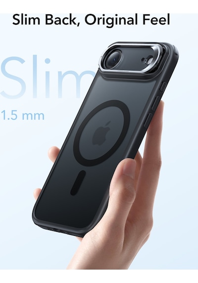 Esr Apple Uyumlu iPhone 17 Air Classic Hybrid Magsafe Standlı Kılıf - Kamera Kontrol Buton - Şeffaf Siyah Şeffaf Siyah