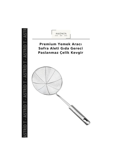 Premium Yemek Aracı Sofra Aleti Gıda Gereci Paslanmaz Çelik Kevgir Çok Renkli