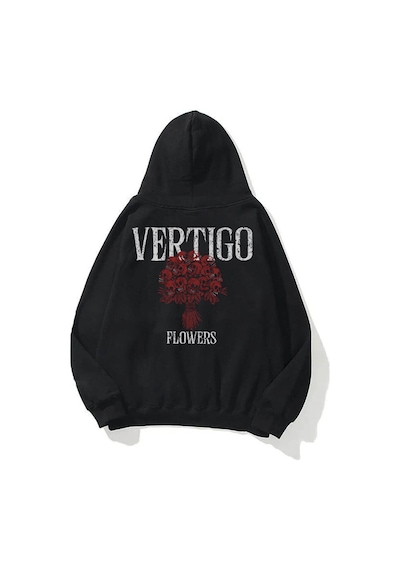 Tarzsokak Y2k Unisex Vergito Flower Sweatshirt Kod 1800 Siyah