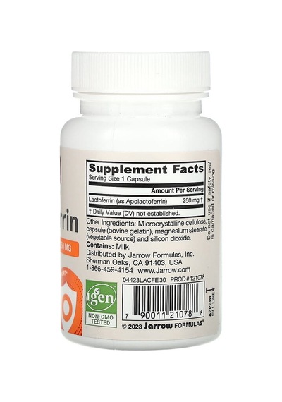 Jarrow Formulas, Lactoferrin, Freeze Dried, 250 Mg, 30 Capsules