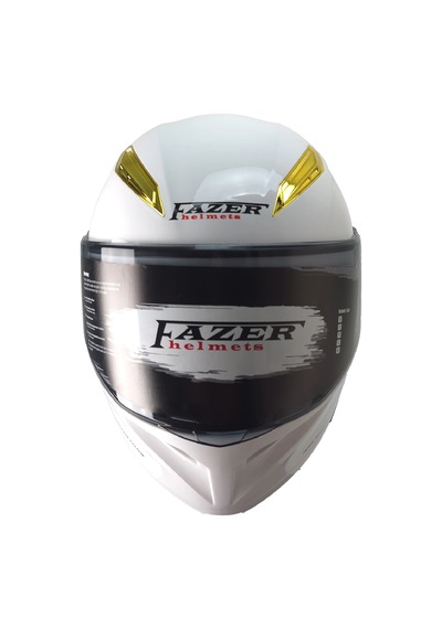 Fazer 965 Çene Açılır Kask Beyaz Siyah Camlı+güneş Vizörlü