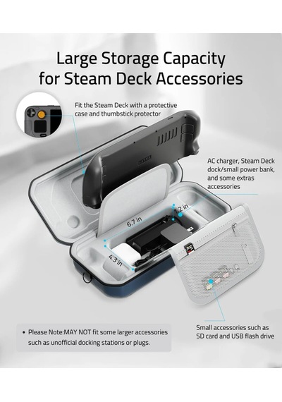 Steam Deck Oled/lcd Uyumlu Sert Taşıma Çantası, Suya Dayanıklı Mavi M52
