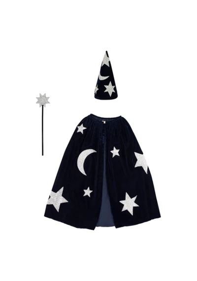 Meri Meri - Blue Velvet Wizard Costume - Mavi Büyücü Kostümü 0 - 99