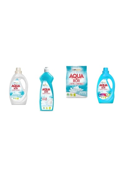 Aquabor Doğal Mineralli Sıvı Beyaz + Elde Bulaşık + 4 Kg Beyaz + Sıvı Renkliler 4 Lü Set 64830187