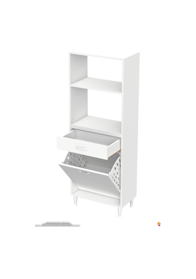 Vio 65 Cm Fırın Dolabı Sepetli Çekmeceli Mini Midi Mutfak Dolabı Beyaz