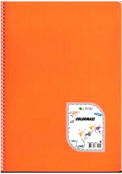 Çınar Colormaxi Spiralli Plastik Kapak A5 60 Yp Çizgili Turuncu