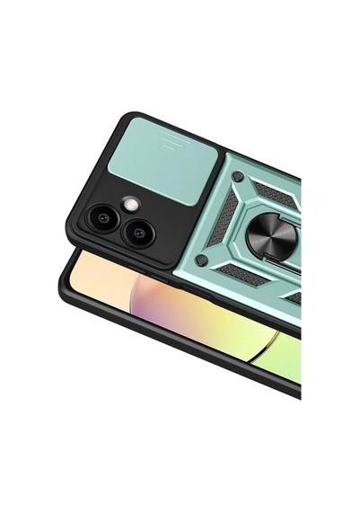 Samsung Galaxy A07 4g Pars Lens Yüzüklü Silikon - Yeşil