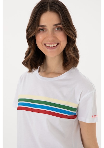 U.S. Polo Assn. Kadın Beyaz Bisiklet Yaka Tişört 50308639-VR013
