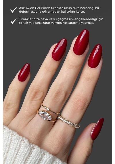 Alix Avien Uv Kalıcı Kan Kırmızı Jel Oje 18 Gel Polish 12 Ml
