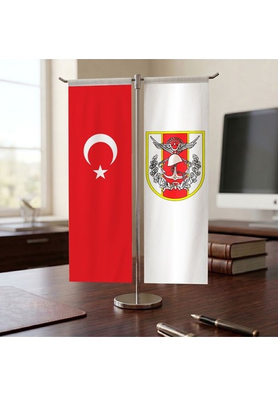 Türk Silahlı Kuvvetleri Bayrağı Ve Türk Bayrağı Kırlangıç T Tipi Masa Bayrak Takımı Diğer