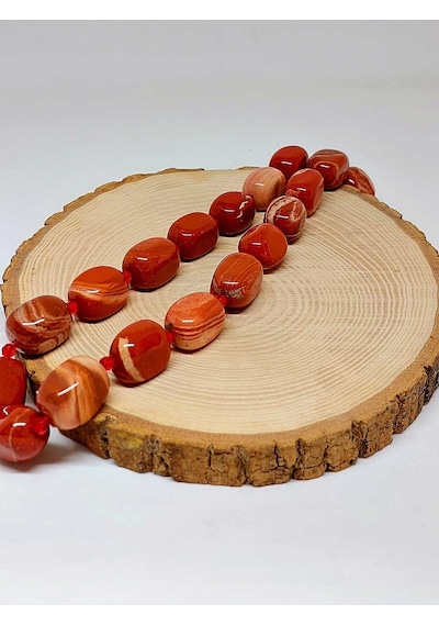 Yasam Tohumu Jasper Taşı Şekilli Kolye 39825 Pembe