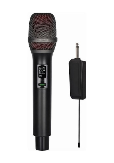 Uhf Kablosuz Tek El Mikrofon Taşınabilir Alıcılı, Dijital Ekranlı