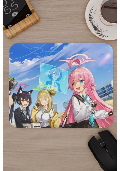 Blue Archive Kaymaz Dikişli Kauçuk Oyuncu Mousepad V2 - 22x18 Gaming Mouse Pad Fare Altlığı