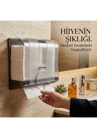 Palex Z Katlı Havlu Dispenseri 200 Adet Kağıt Kapasiteli - Şeffaf Füme