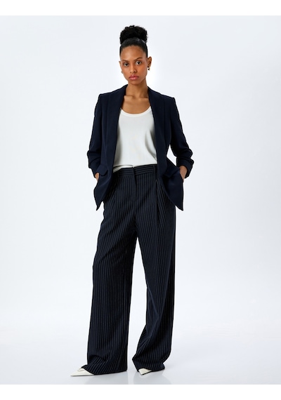 Koton Drape Detaylı 3/4 Uzun Kollu Blazer Ceket Lacivert 5sak50020uw Lacivert