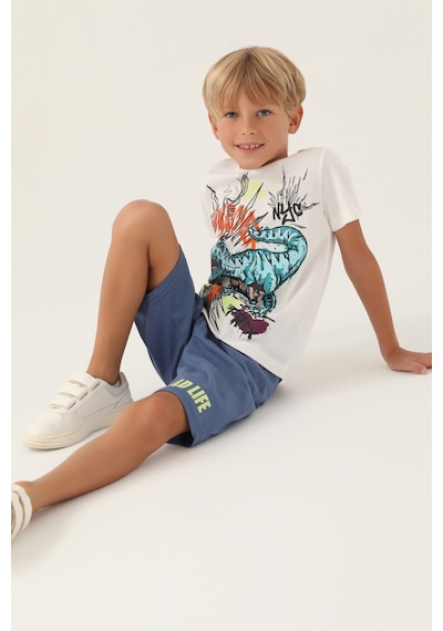 Rolypoly Wild Life Krem Erkek Çocuk Bermuda Takım 5274-43131 Krem