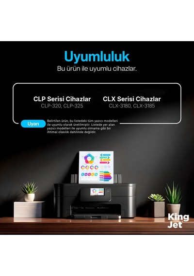 Kingjet Samsung Uyumlu Clt-y407s Standart Kapasiteli Mavi Cyan Çipli  Uyumlu Toner