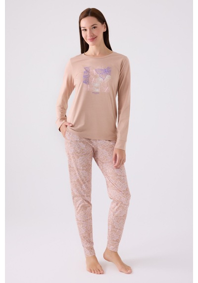 Pierre Cardin Kadın Kahverengi Pijama Takımı Pc8878-s-v1 Kahverengi