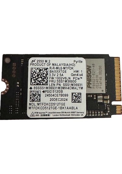 Micron 2550 512gb 5000/4000mb/s Gen4x4 M.2 22x42 Ssd Diğer