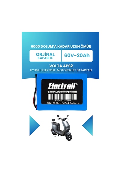 Volta Aps2 Uyumlu Batarya Standart Kapasite Lifepo4 60v 20ah Elektrikli Motorsiklet Bataryası