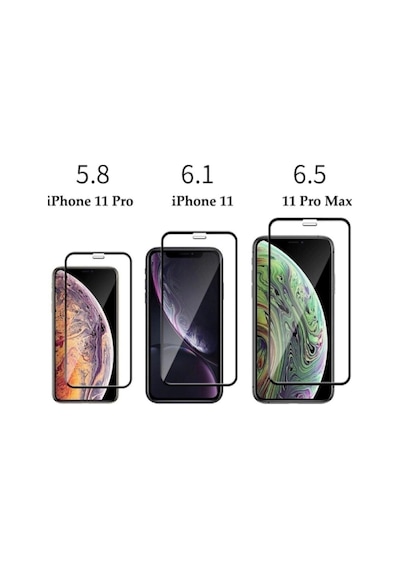 Apple Iphone 11 Ile Uyumlu Tam Kaplayan Ekran Koruyucu - 5d Darbe Emici Temperli Kırılmaz Cam