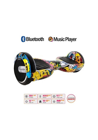 Citymate Elektrikli Kaykay Hoverboard Akıllı Denge 6.5 Inch + Hoverkart + Çanta Extrem75 Paket D01