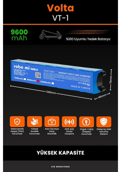 Volta VT-1 /36v 9600mAh Elektrikli Scooter Bataryası