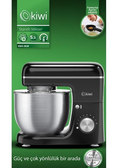 Kiwi Kmx-3638 5.3 L 1300 W Hamur Yoğurma & Stand Mikser Mutfak Şefi