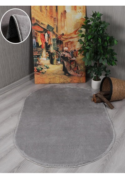 My Evilla Modern Dekoratif Kaymaz Taban Simirna Oval Halı Yolluk Gri 80 X 300 Genel