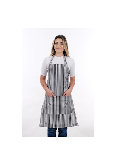 Sweet Ayar Askılı Mutfak Önlüğü Çizgili Antrasit