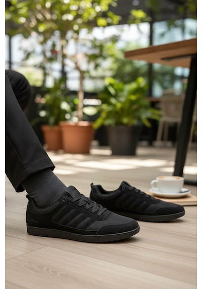 Enoch Erkek File Detaylı Çoklu Şeritli Günlük Spor Ayakkabı Sneaker Siyah