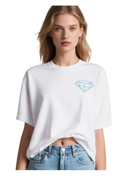 Ogc Elmas Oversize Unisex T-shirt Beyaz
