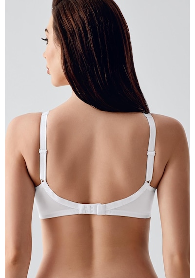 New Bra Kadın C Kap Balenli Tül Detaylı Toparlayıcı Sütyen Beyaz 2304 Beyaz