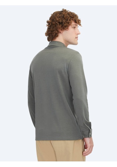 Haki Düz Regular Fit Casual Gömlek Haki