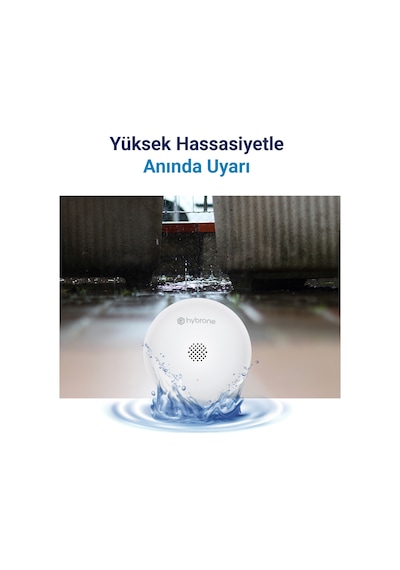 Hybrone Akıllı Wi-fi Su Baskın Sensörü, Yüksek Sesli Anında Uyarı, Uygulama İle Anında Bildirim