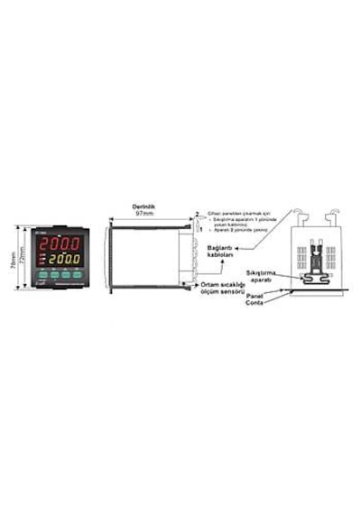 Enda Et7420-230vac 72x72mm Dijital Isı Kontrol Cihazı Termostat 1 Adet