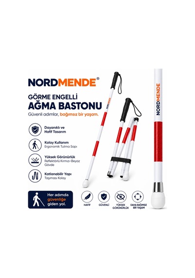 Veraura Lifestyle Ağma Bastonu Hafif, Dayanıklı Ve Ergonomik Tasarım,ağma Bastonu Kayar Uclu Reflektörlü