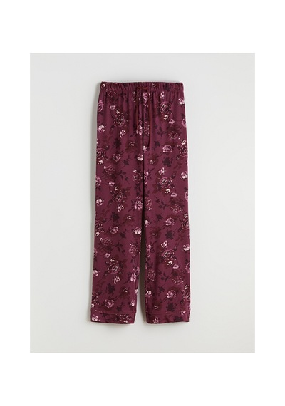 Lcw Dream Kırmızı Bisiklet Yaka Çiçekli Kadın Pijama Takımı