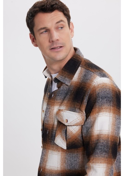 Tudors Erkek Slim Fit Dar Kesim Kareli Tek Cepli Oduncu Gömlek-41975 Çok Renkli Tudors Erkek Slim Fit Dar Kesim Kareli Tek Cepli Oduncu Gömlek-41975 Çok Renkli