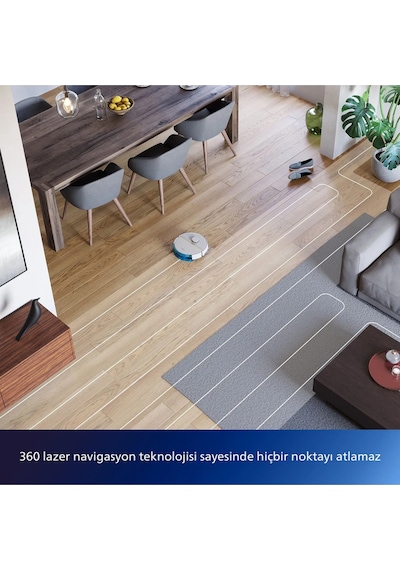 Philips HomeRun 3000 Serisi XU3000/02 Islak Kuru Robot Süpürge ve Mop Beyaz