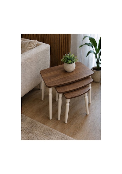 Doğal Ahşap Konik Oymalı Ayak 45 Cm Masa Sandalye Sehpa Ayağı 4' Lü Set Düz Aparat Ve Vida Hediyeli Kahverengi