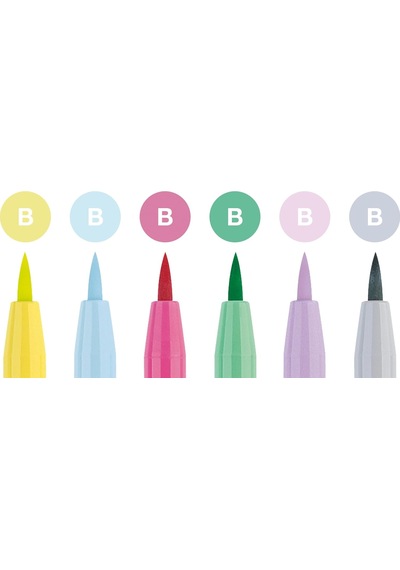 Faber-castell Pitt Çizim Kalemi Fırça Uç "pastel Renkler" 6'lı Po Çok Renkli