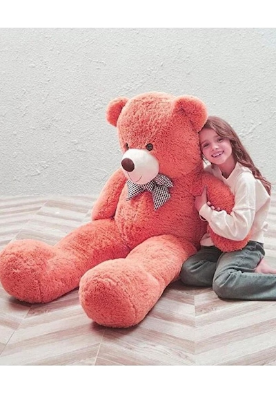 Papyonlu 180-190 Cm Dev Boy Sevimli Peluş Koca Ayı - Sevgiliye Eşe - Arkadaşa Özel Hediye Nar Çiçeği